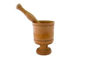 pestle-and-mortar made of wood