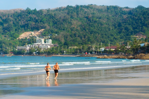 Elderly couple on the beach