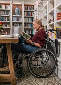 Woman in wheelchair